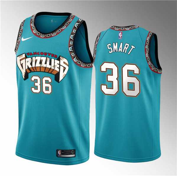 Mens Memphis Grizzlies #36 Marcus Smart Teal 2023 Draft Classic Edition Stitched Basketball Jersey